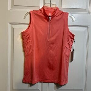 NWT TAIL Lander Sleeveless Top Size M Medium 1/4 Zip Golf Shirt Strawberry Women